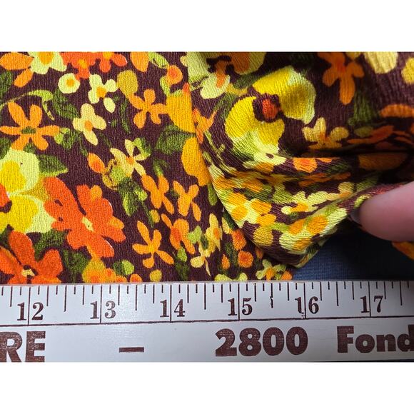 Vtg Handmade Womens Small Floral Fall Dress Floor Long Tall Prairie Boho Nature - Picture 4 of 10